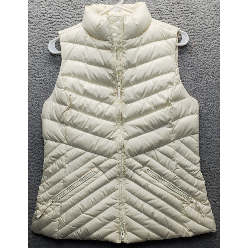 Talbots Puffer Vest Womens‎ Small Yellow Down Insulated Quilted Full Zipper EUC